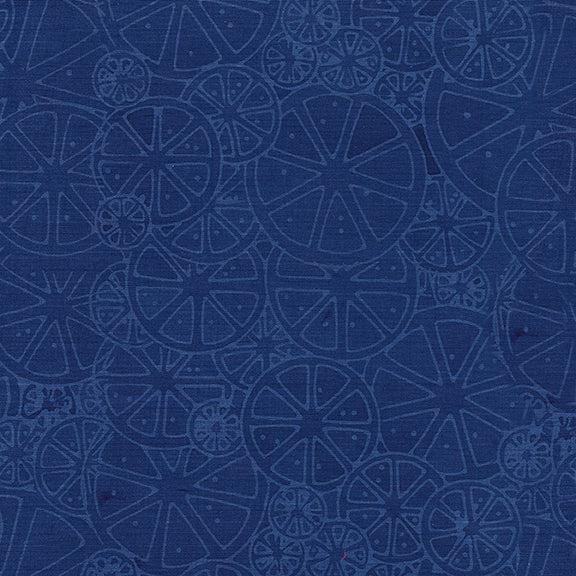 Cheers Citrus Slice Blue Marine Batik Fabric