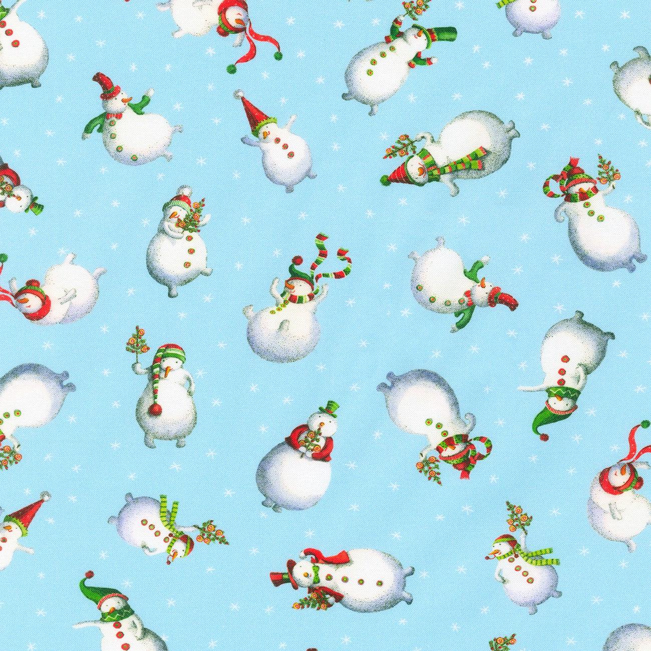 Christmas Jamboree Starry Night Snowmen Fabric