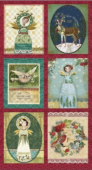 Christmas Magic Multi Angel Panel 24"x 43/44"-Benartex Fabrics-My Favorite Quilt Store