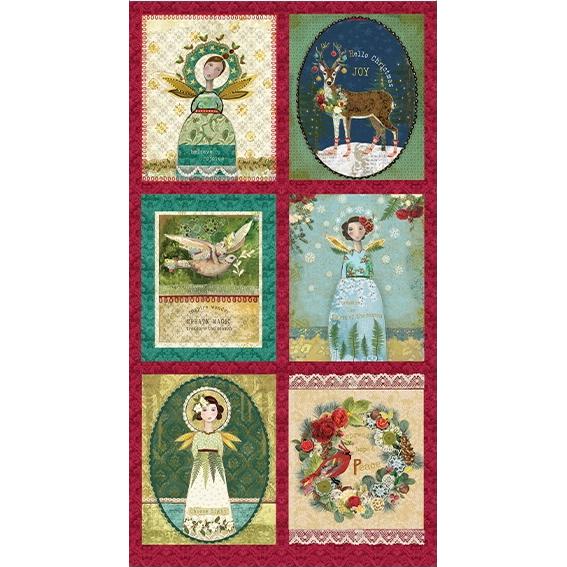 Christmas Magic Multi Angel Panel 24"x 43/44"-Benartex Fabrics-My Favorite Quilt Store