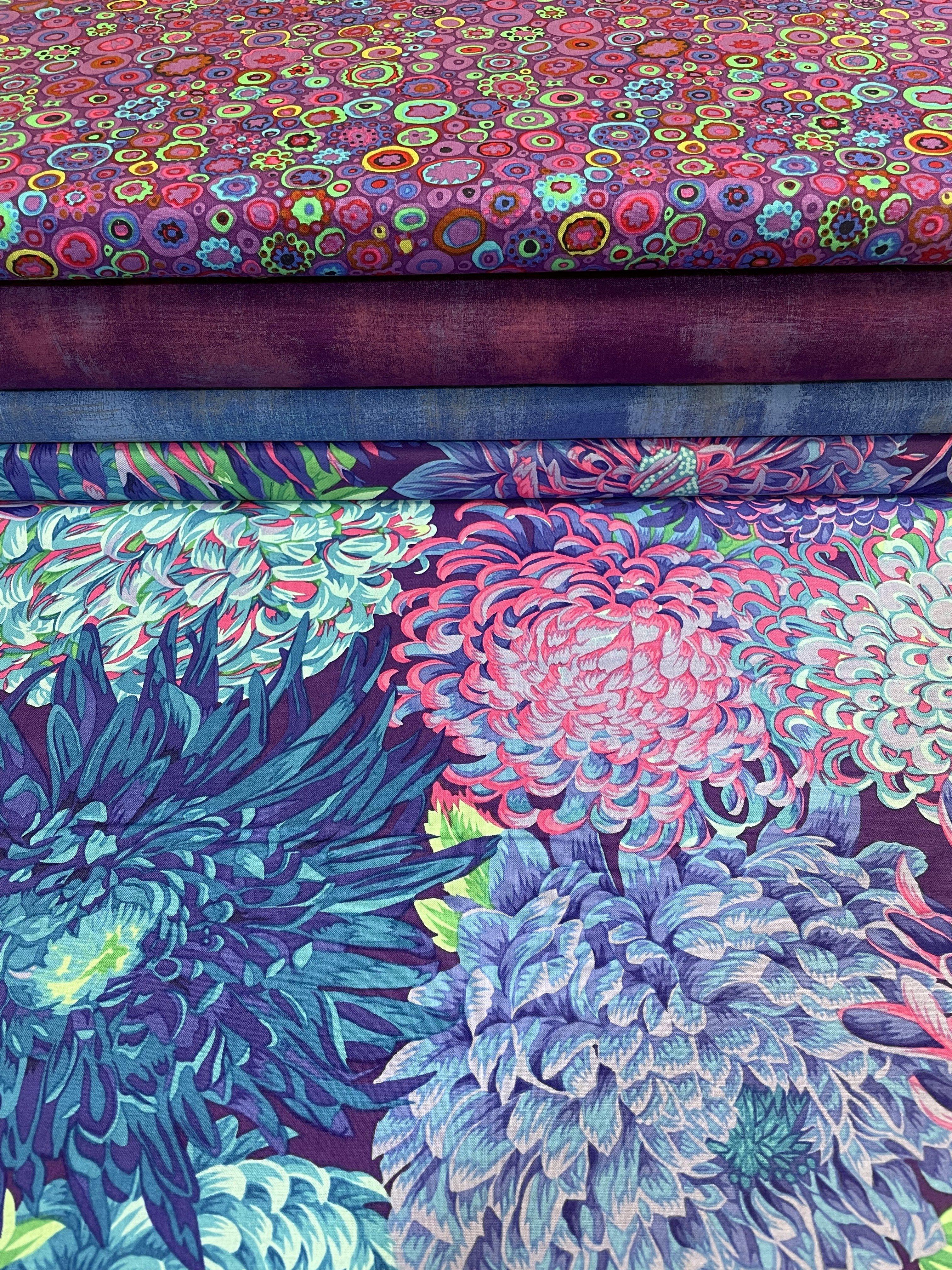 Chrysanthemum Blue and Purple Fabric Kit-My Favorite Quilt Store-My Favorite Quilt Store