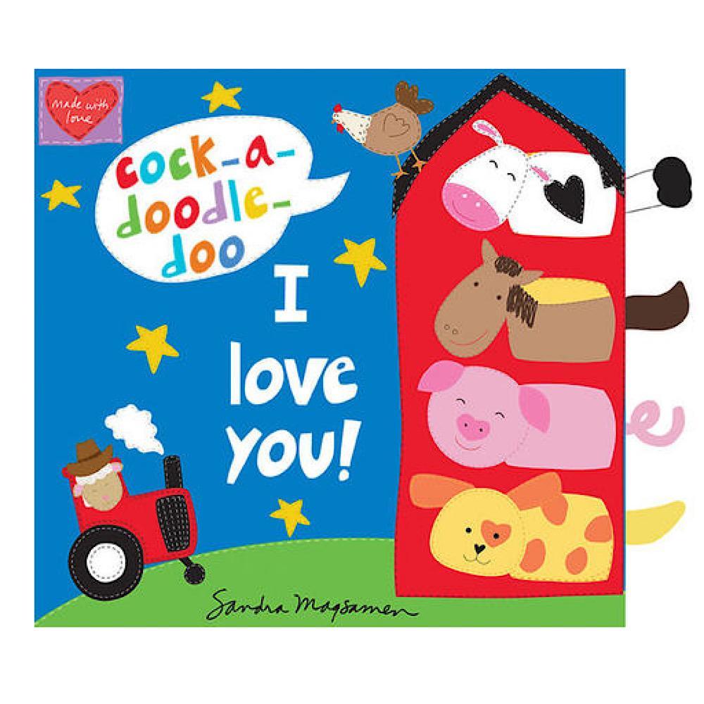 Cock-A-Doodle-Doo I Love You Huggable Book Panel-Studio e Fabrics-My Favorite Quilt Store