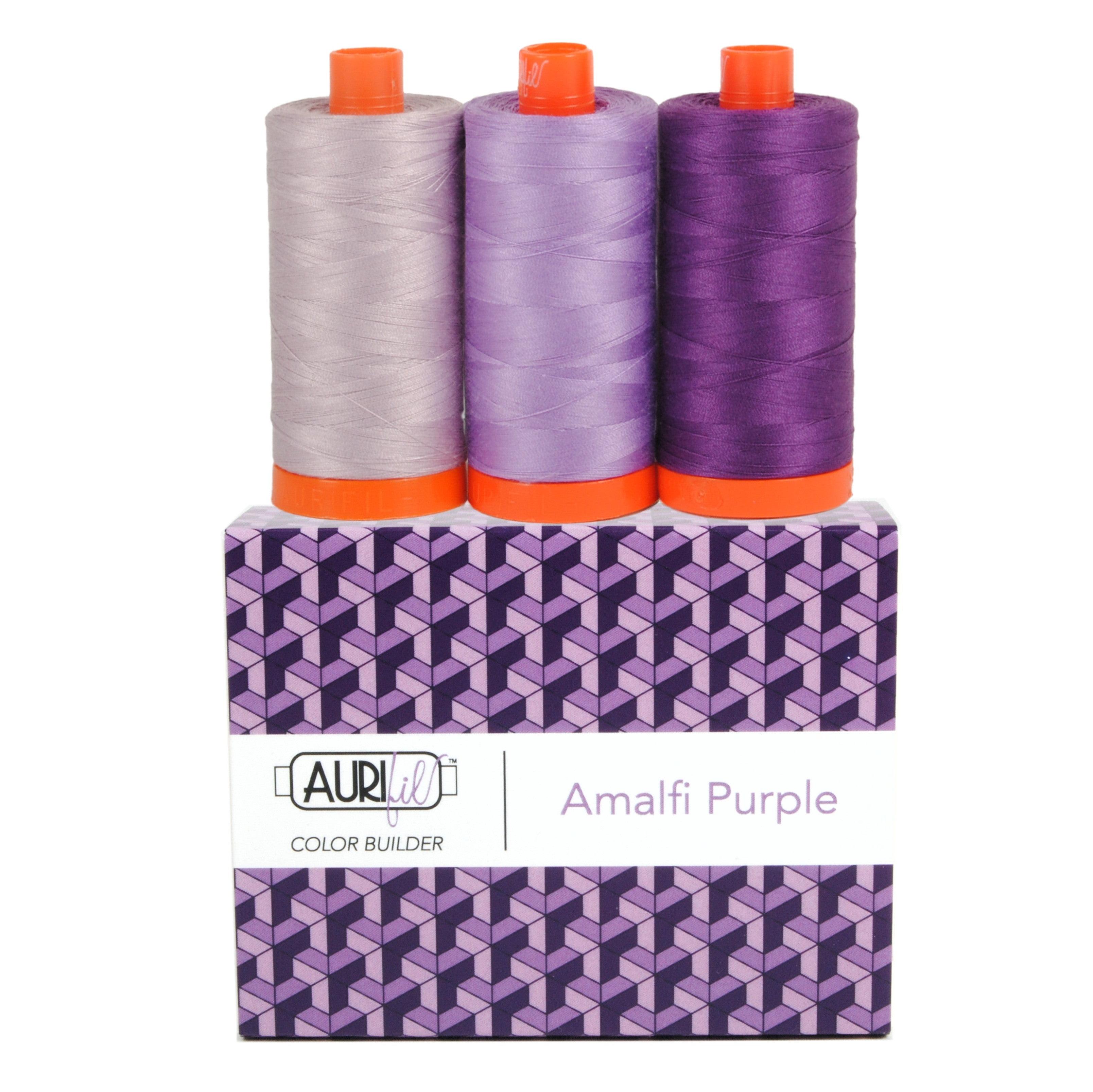 Color Builder 50wt Amalfi Purple 3 pc Set-Aurifil-My Favorite Quilt Store
