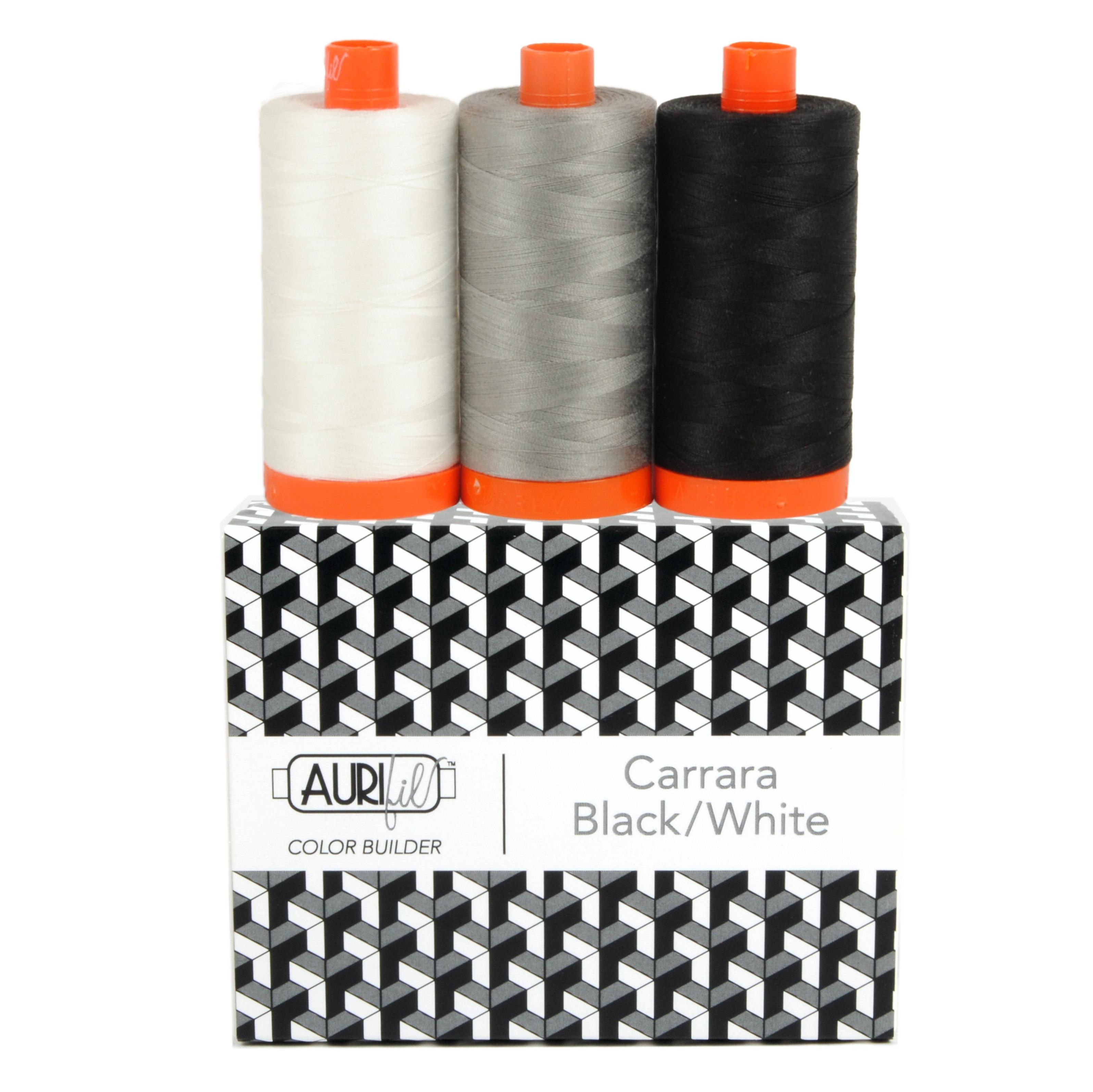 Color Builder 50wt Carrara Black and White 3 pc Set-Aurifil-My Favorite Quilt Store