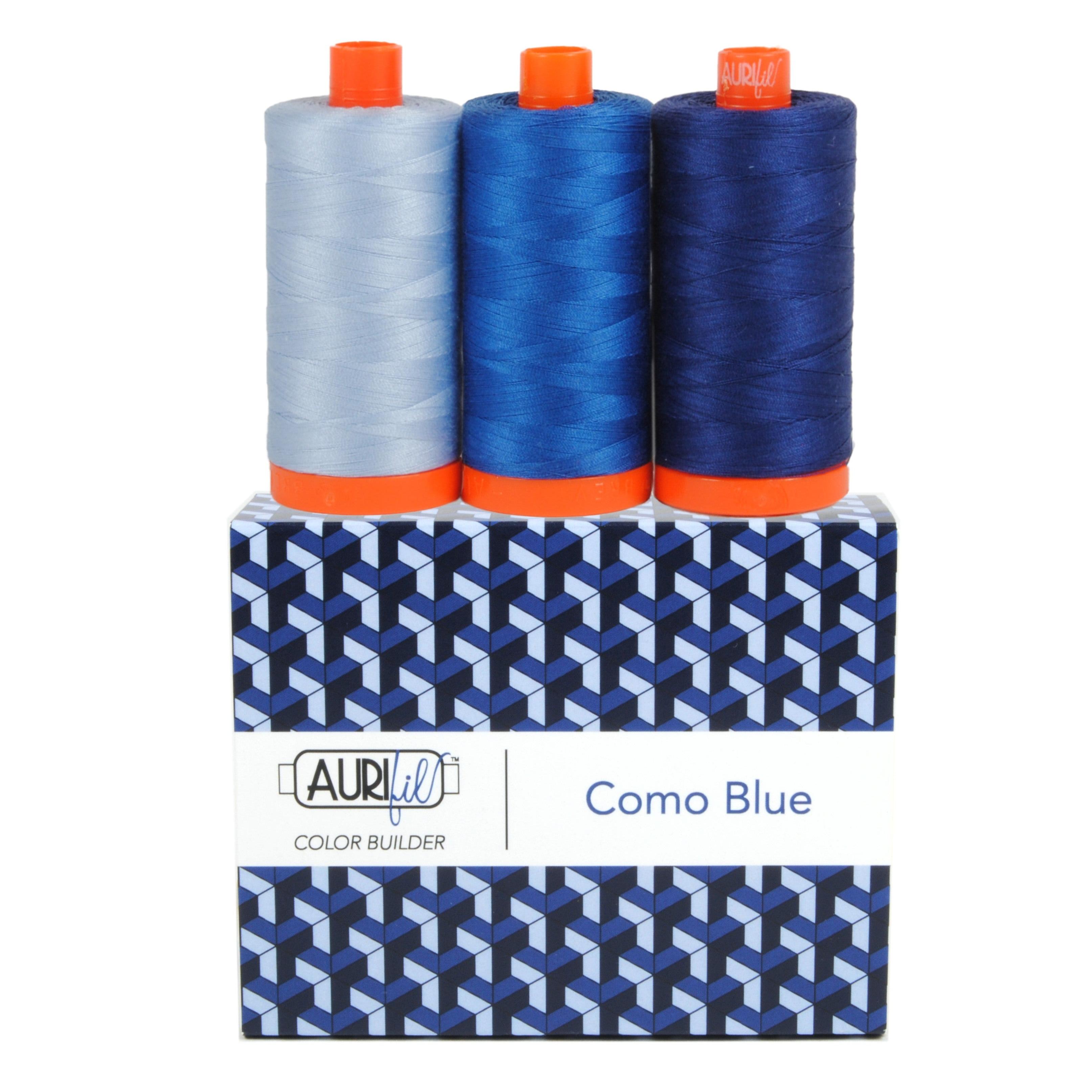 Color Builder 50wt Como Blue 3 pc Set-Aurifil-My Favorite Quilt Store