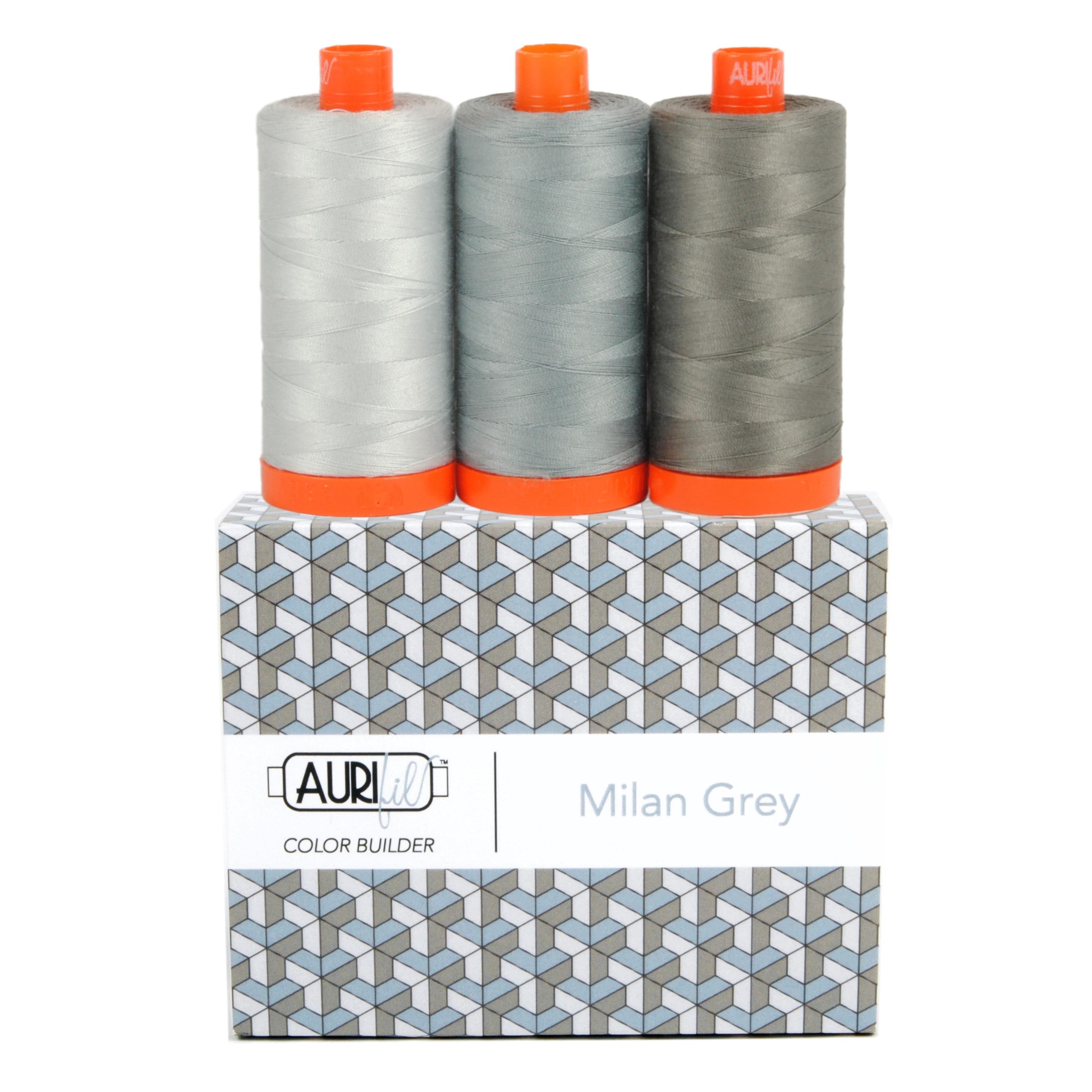 Color Builder 50wt Milan Grey 3 pc Set-Aurifil-My Favorite Quilt Store