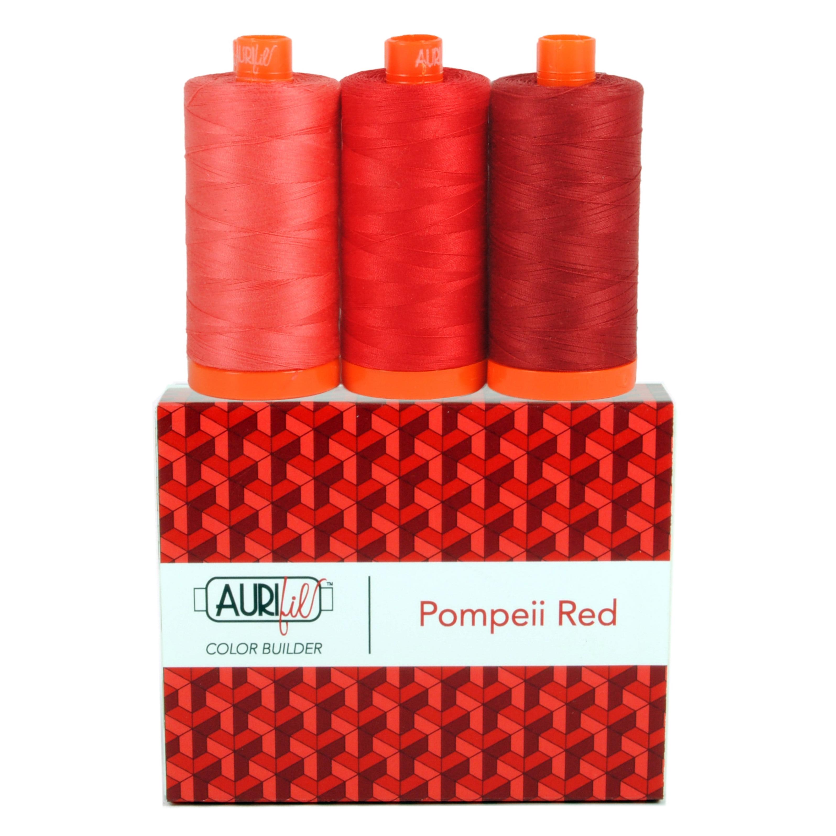Color Builder 50wt Pompeii Red 3 pc Set-Aurifil-My Favorite Quilt Store