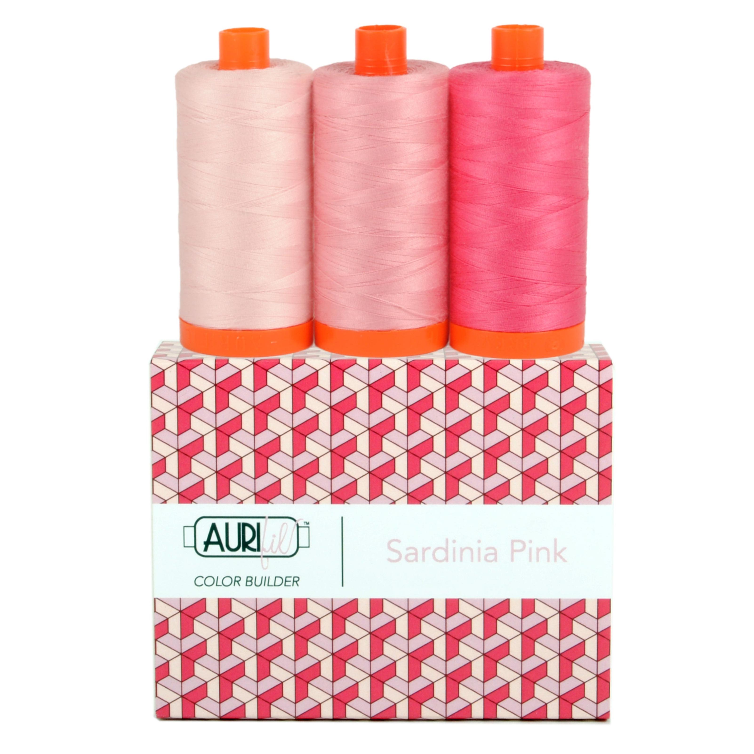 Color Builder 50wt Sardinia Pink 3 pc Set-Aurifil-My Favorite Quilt Store