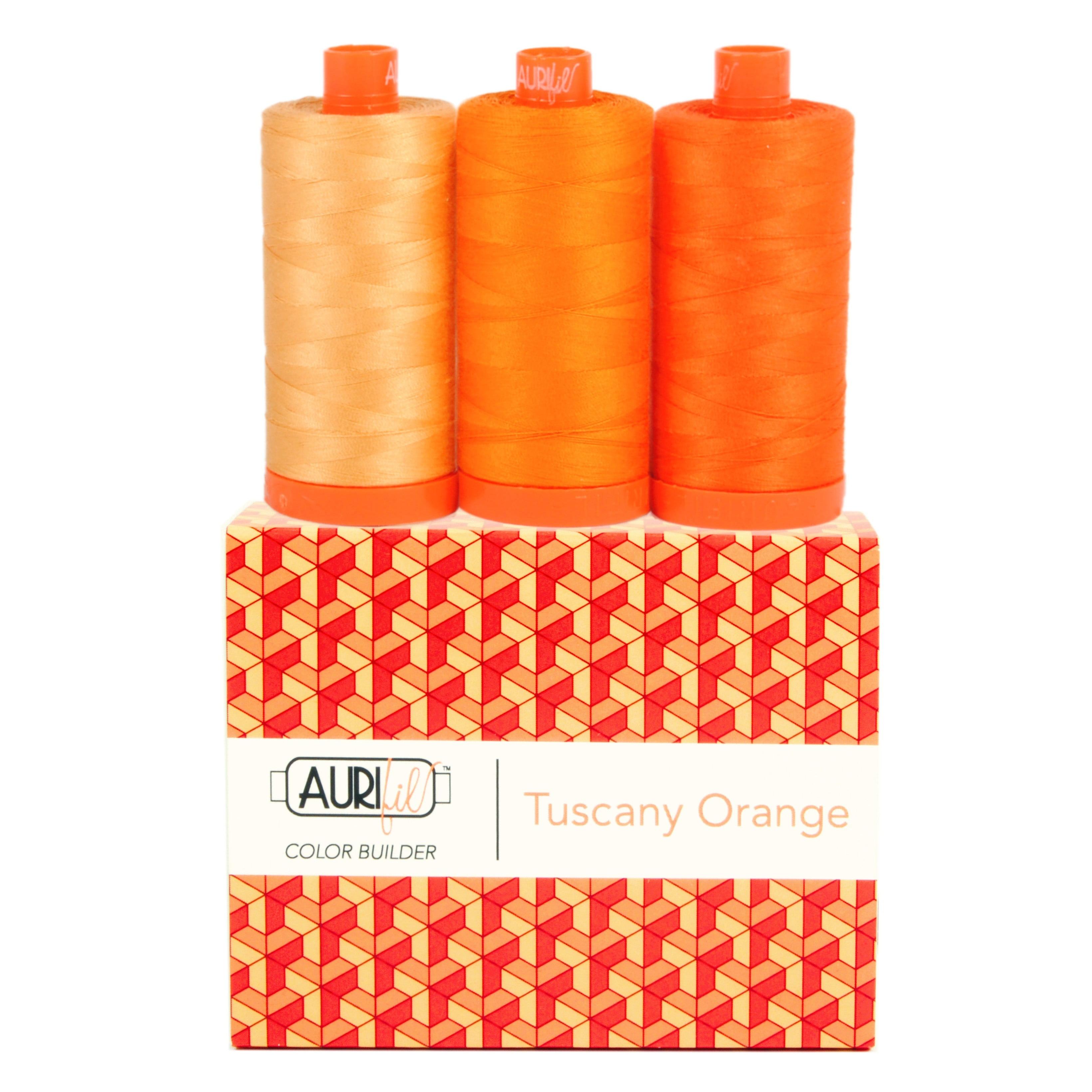 Color Builder 50wt Tuscany Orange 3 pc Set-Aurifil-My Favorite Quilt Store