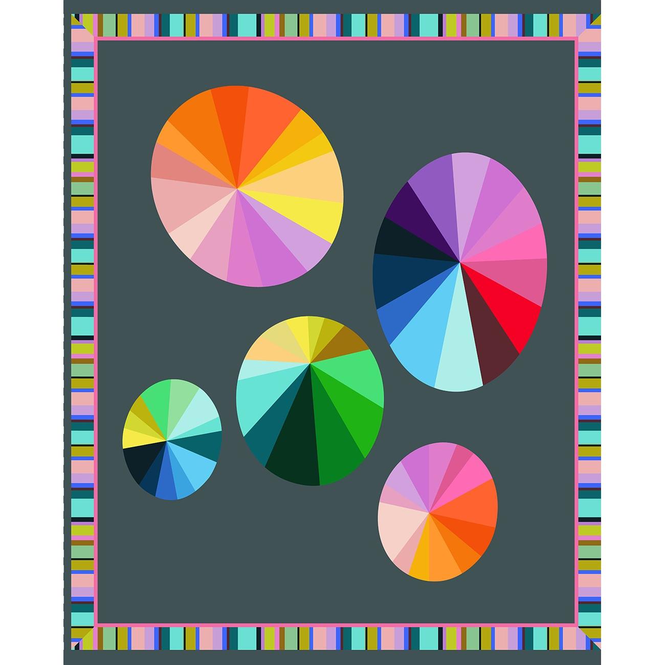 Color Wheel Dark Teal Color Wheel Panel 35"x 44/45"-Windham Fabrics-My Favorite Quilt Store