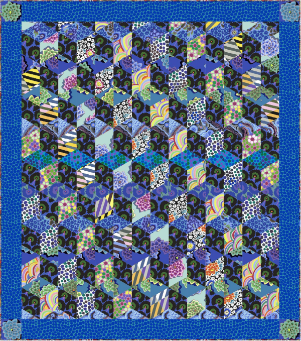 Cool Blocks - Kaffe Collective Feb 2022 Quilt Pattern-Free Spirit Fabrics-My Favorite Quilt Store