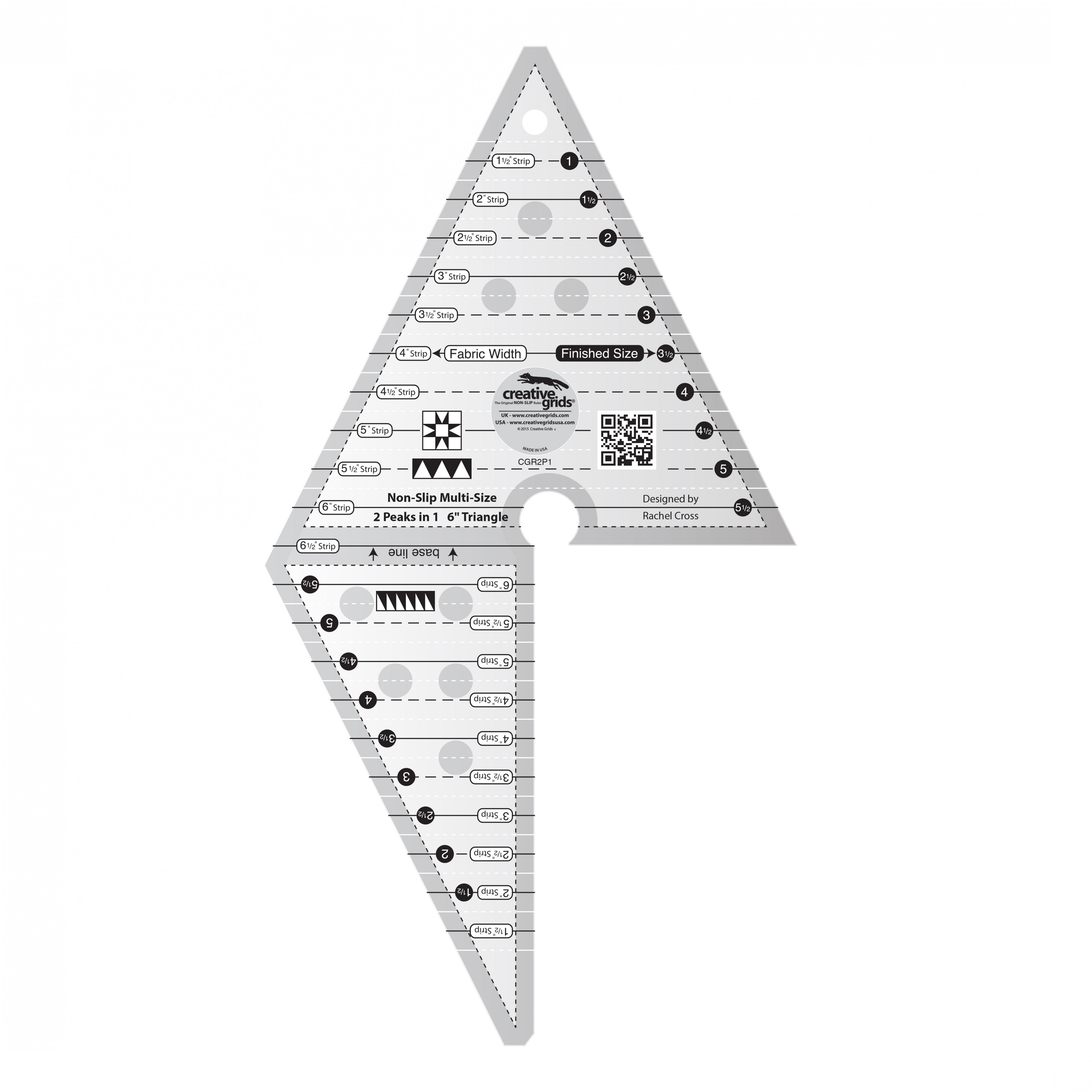Creative Grids 2 Peaks in 1 Triangle Quilt Ruler-Creative Grids-My Favorite Quilt Store