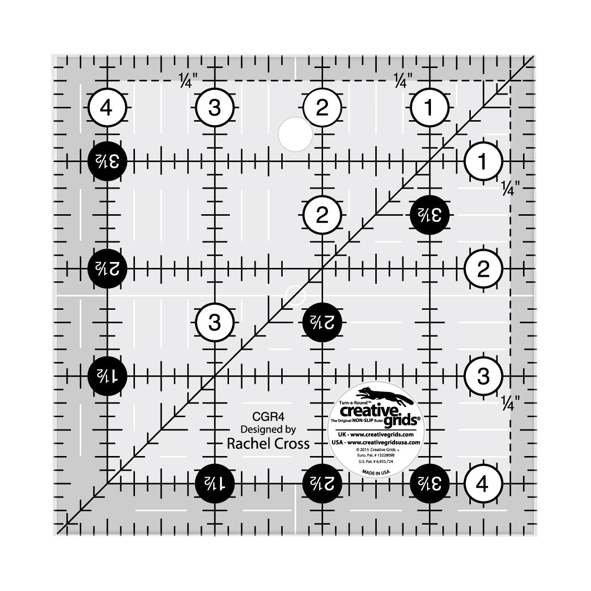 Creative Grids Square Ruler, 4.5 x 4.5