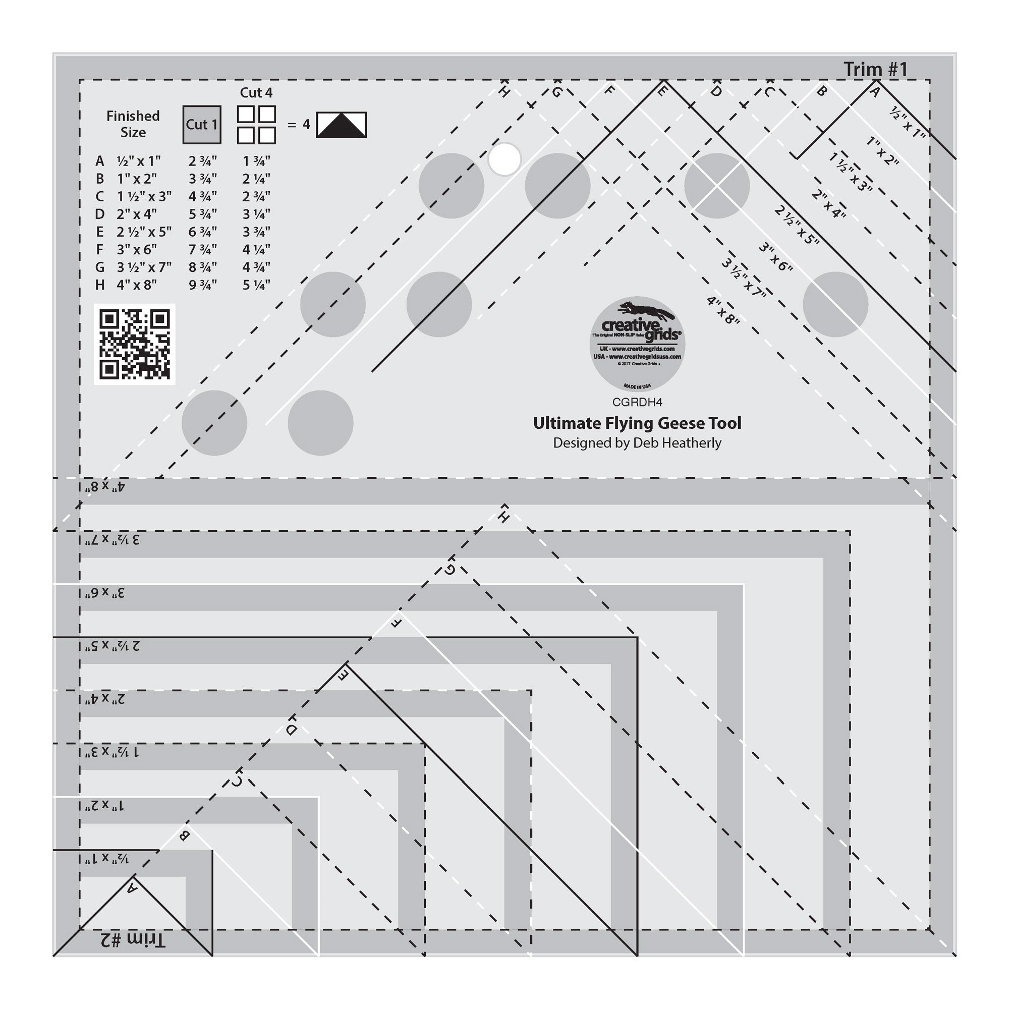 Creative Grids 8-1/2in Square Quilt Ruler