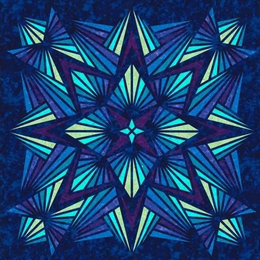Crystal Blue Quilt Kit-Hoffman Fabrics-My Favorite Quilt Store