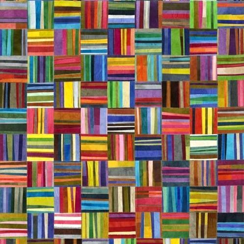 Curiosity Rainbow Basket Weave Fabric