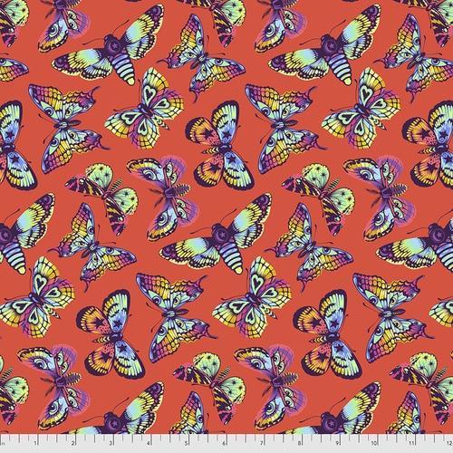 Daydreamer Butterfly Kisses Papaya Fabric-Free Spirit Fabrics-My Favorite Quilt Store