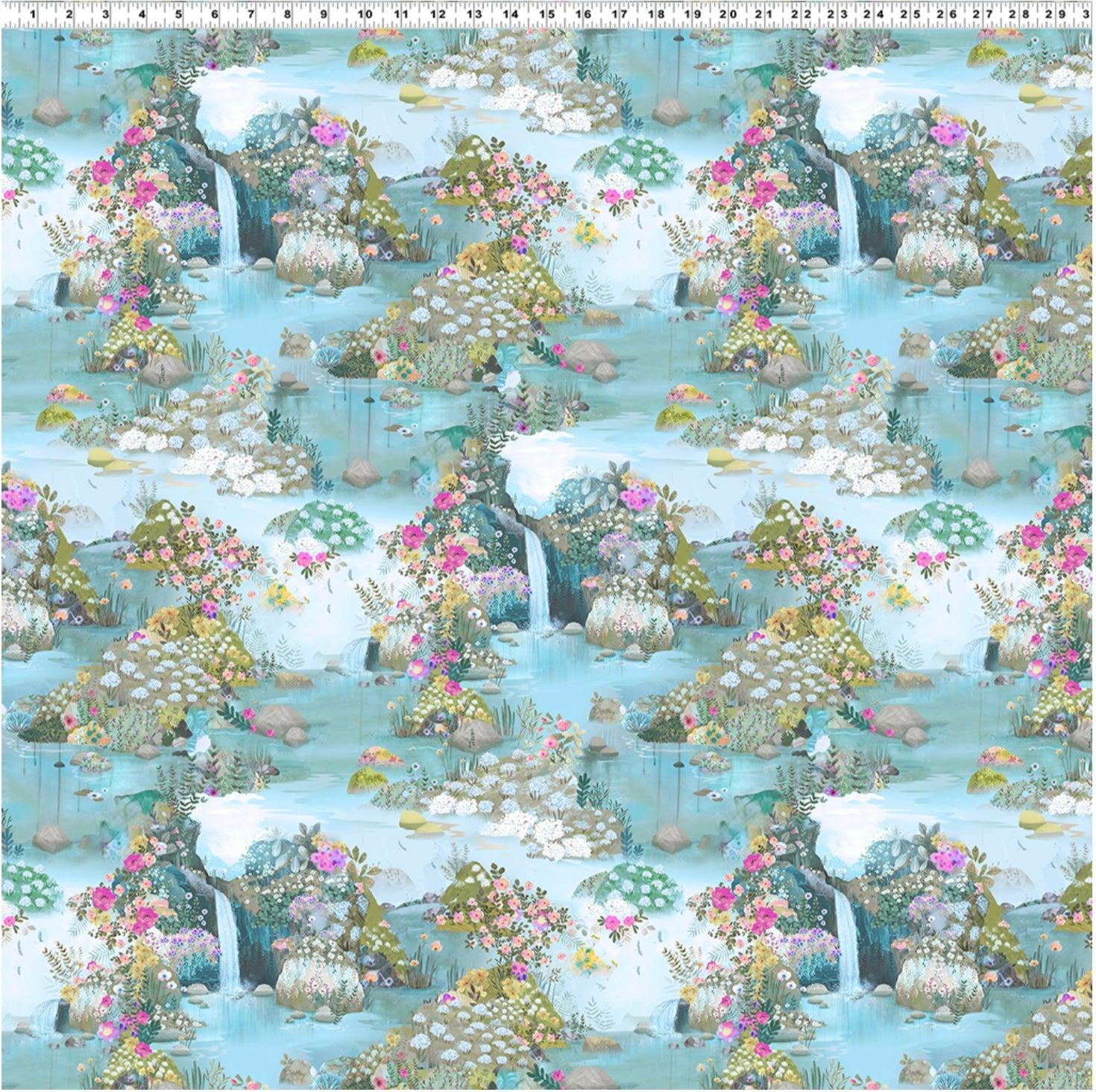 Daydreams Light Sky Lagoon Digital Fabric-Clothworks-My Favorite Quilt Store