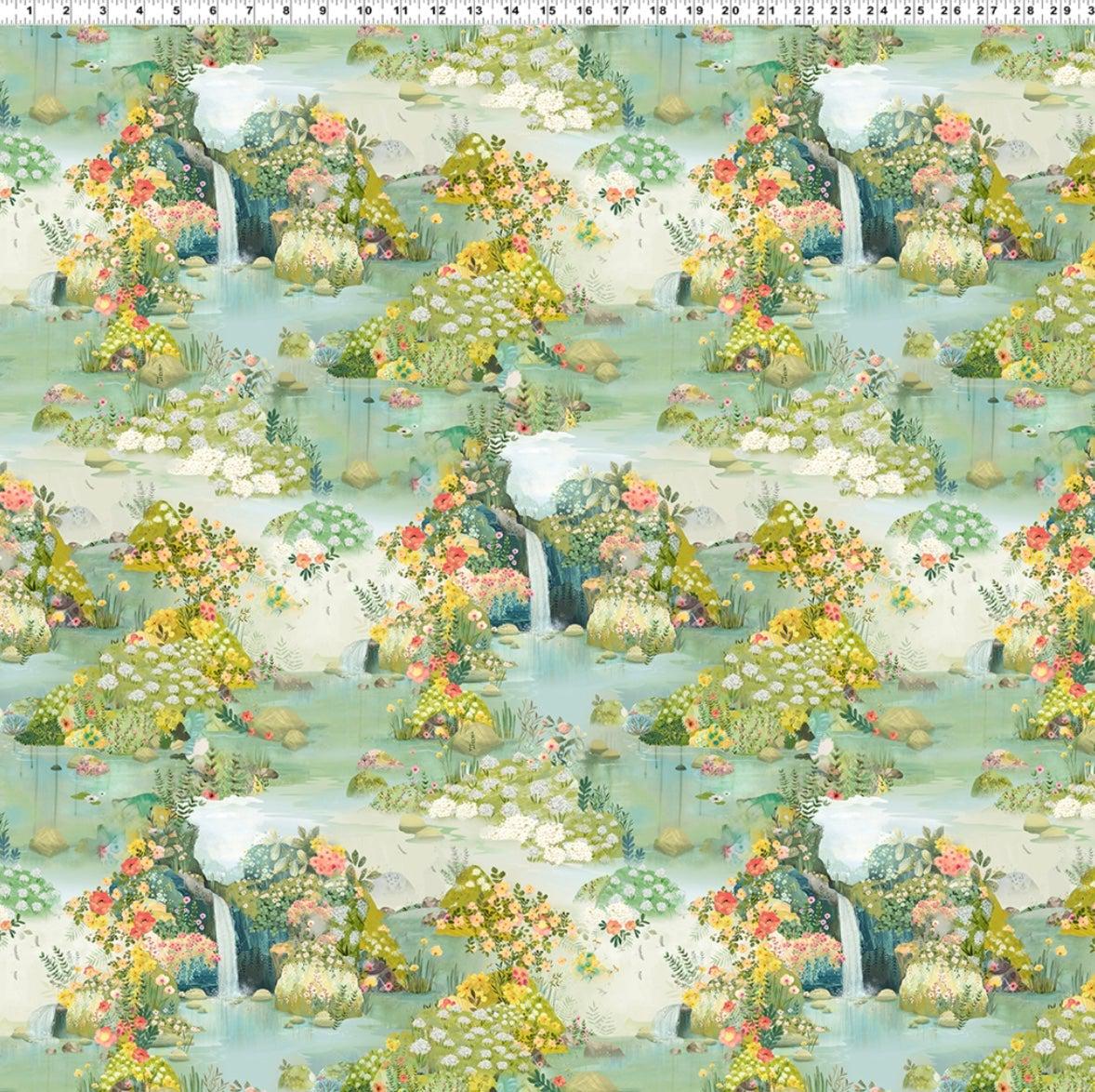 Daydreams Light Teal Lagoon Digital Fabric-Clothworks-My Favorite Quilt Store