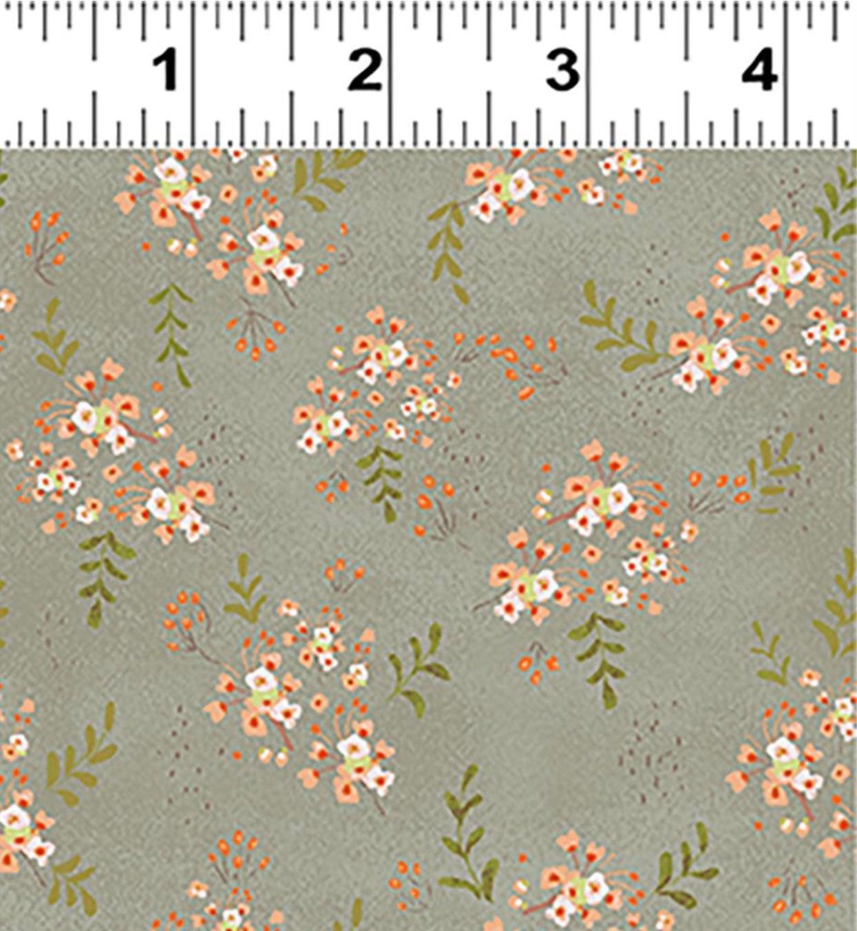 Daydreams Pewter Petite Sprays Fabric-Clothworks-My Favorite Quilt Store