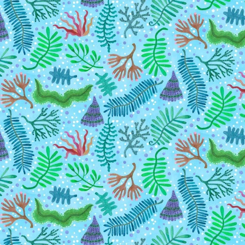 Deep Blue Sea Blue Coral Reef Fabric-P & B Textiles-My Favorite Quilt Store