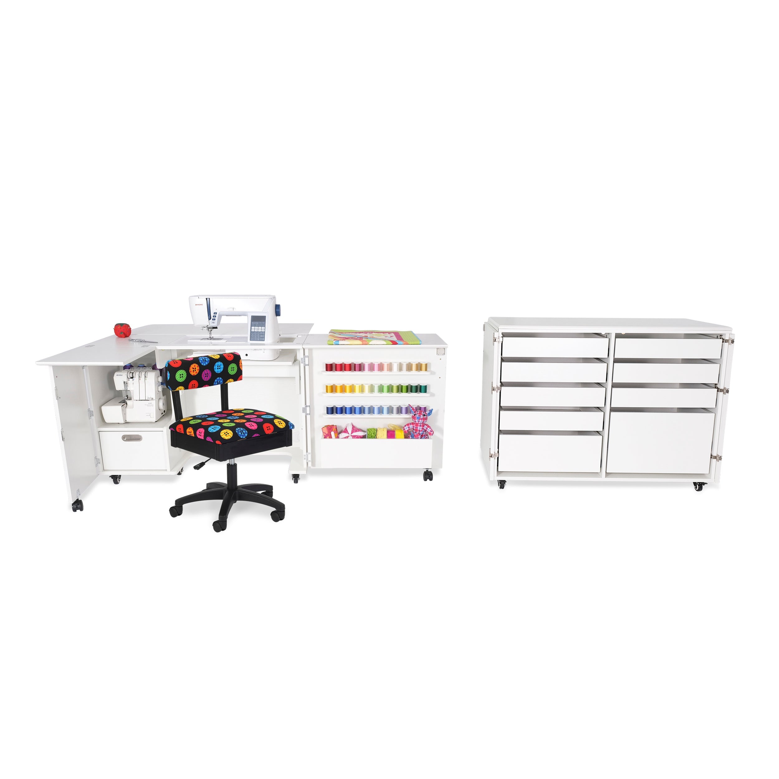 Dingo Storage Cabinet & Cutting Table Ash White-Kangaroo Sewing Furniture-My Favorite Quilt Store