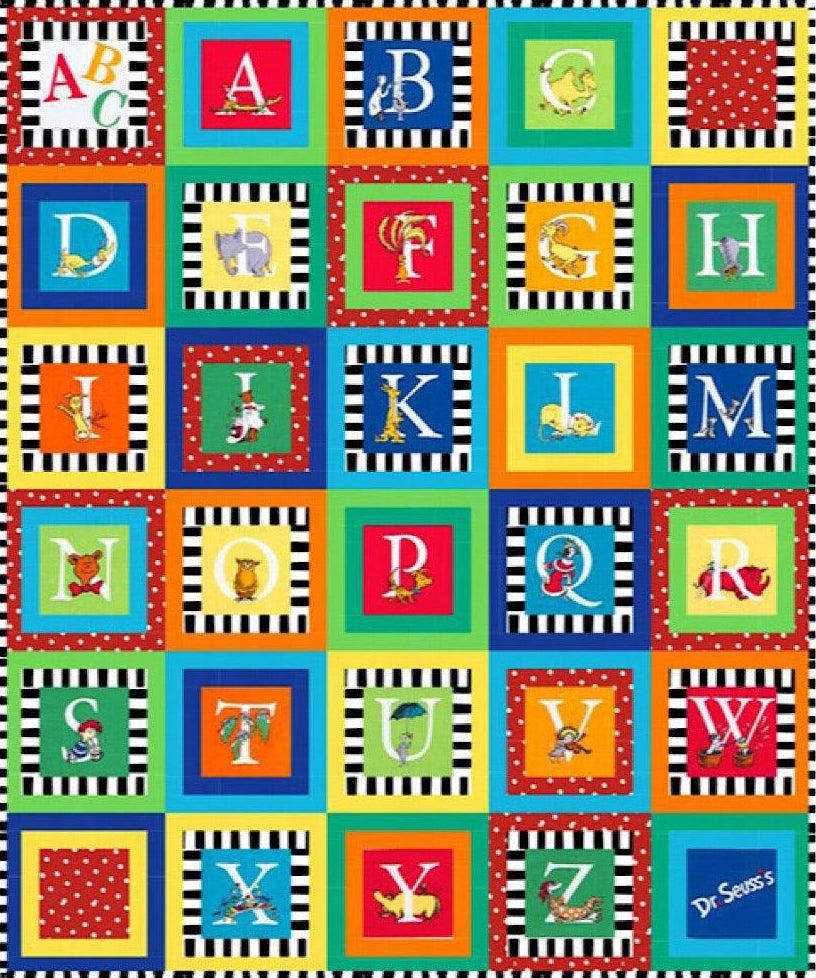 Dr. Seuss ABC Squares Quilt Kit-Robert Kaufman-My Favorite Quilt Store