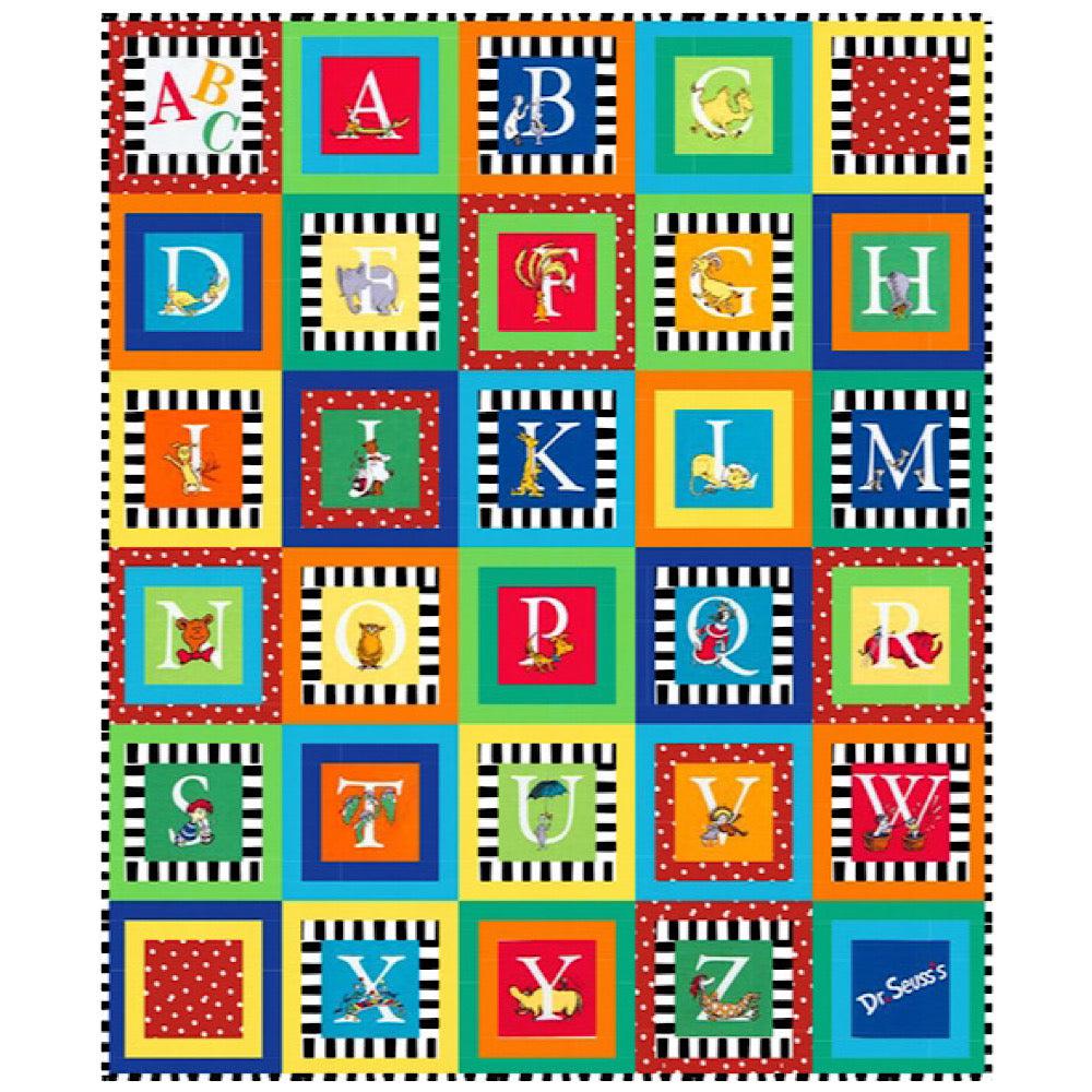 Dr. Seuss ABC Squares Quilt Kit-Robert Kaufman-My Favorite Quilt Store