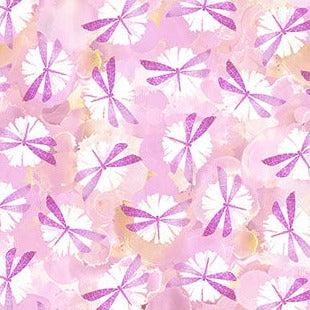 Dragonfly Dreams Light Pink Dragonflys Digital Fabric-Northcott Fabrics-My Favorite Quilt Store