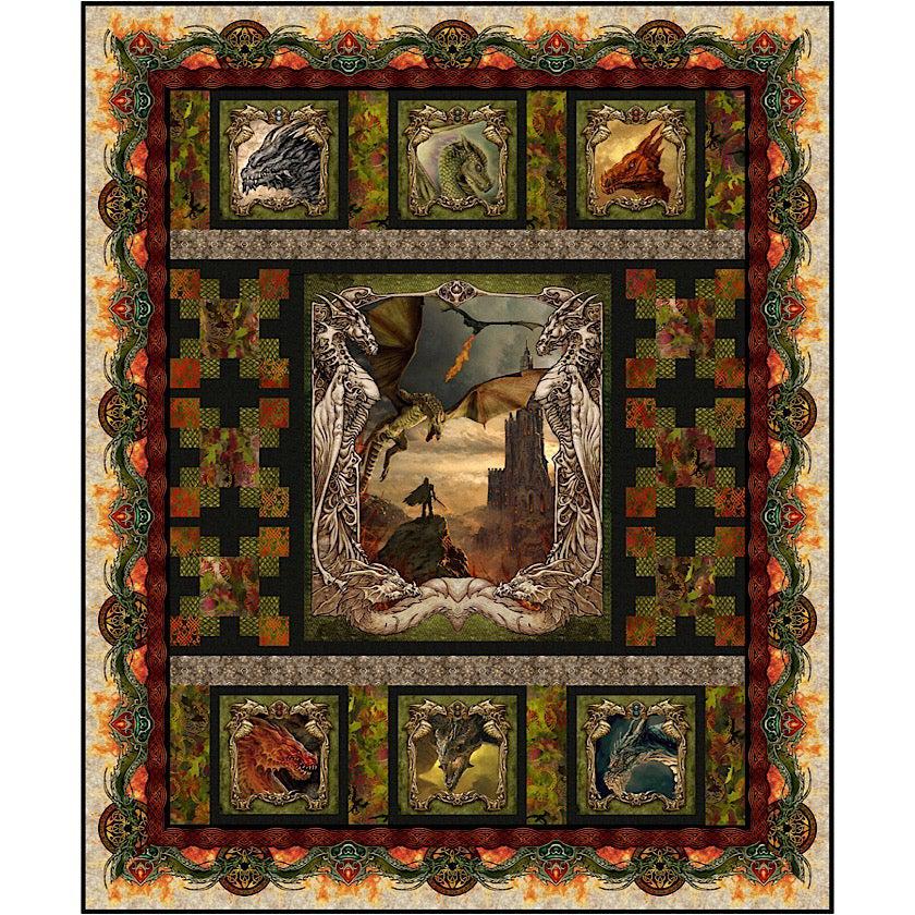 Dragons The Ancients Quilt Kit by Jason Yenter