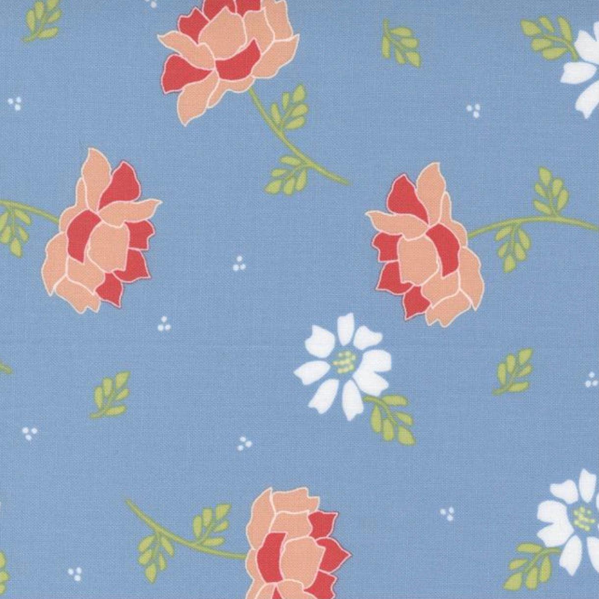 Emma Bluebell Flourish Large Floral Fabric-Moda Fabrics-My Favorite Quilt Store
