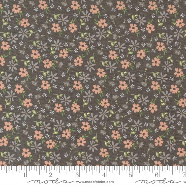 Emma Charcoal Blossom Small Floral Fabric-Moda Fabrics-My Favorite Quilt Store