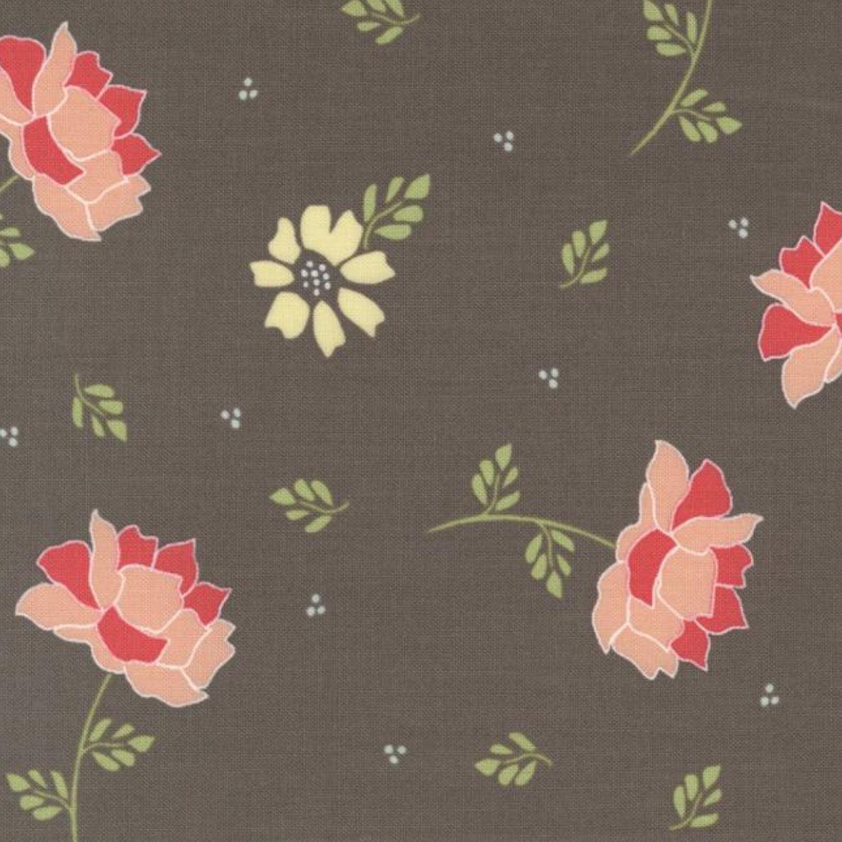 Emma Charcoal Flourish Large Floral Fabric-Moda Fabrics-My Favorite Quilt Store