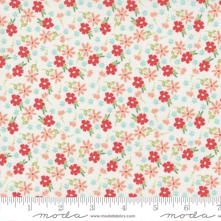 Emma Porcelain Blossom Small Floral Fabric-Moda Fabrics-My Favorite Quilt Store