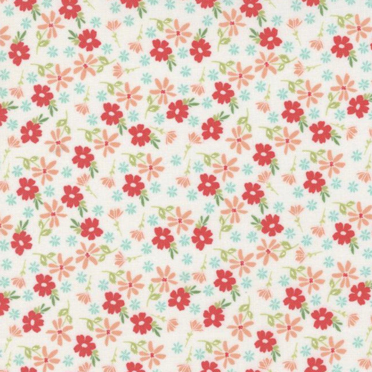 Emma Porcelain Blossom Small Floral Fabric