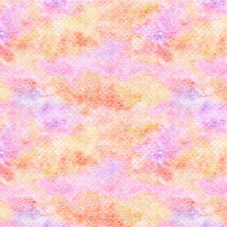 Enchanted Seas Mermaids Pink Mermaid Color Wash Fabric