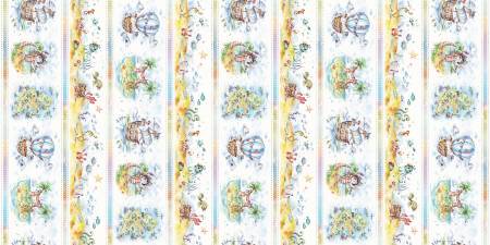 Enchanted Seas Pirates White Pirate Large Stripe Fabric-P & B Textiles-My Favorite Quilt Store