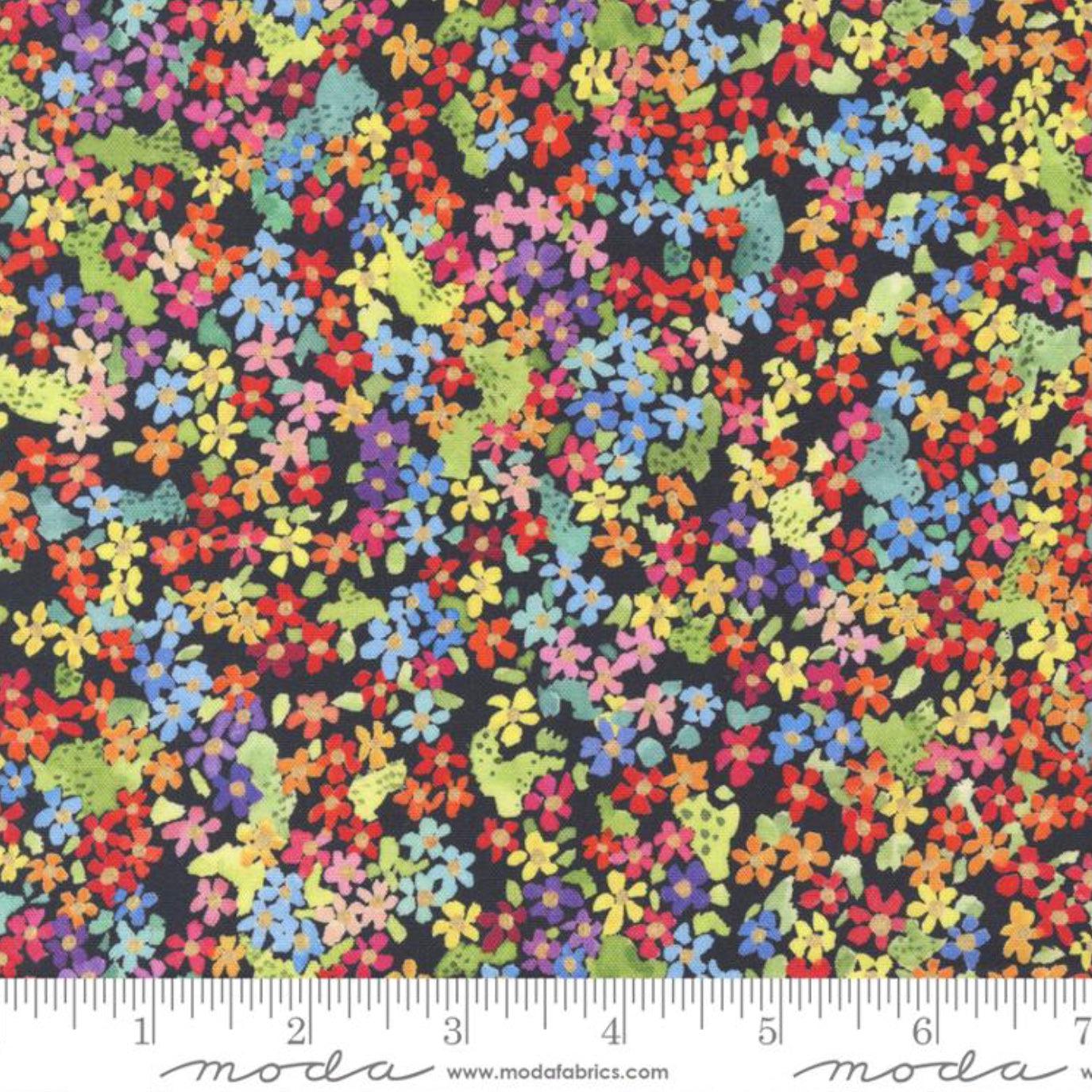 Eufloria Onyx Fetti Small Petal Fabric-Moda Fabrics-My Favorite Quilt Store