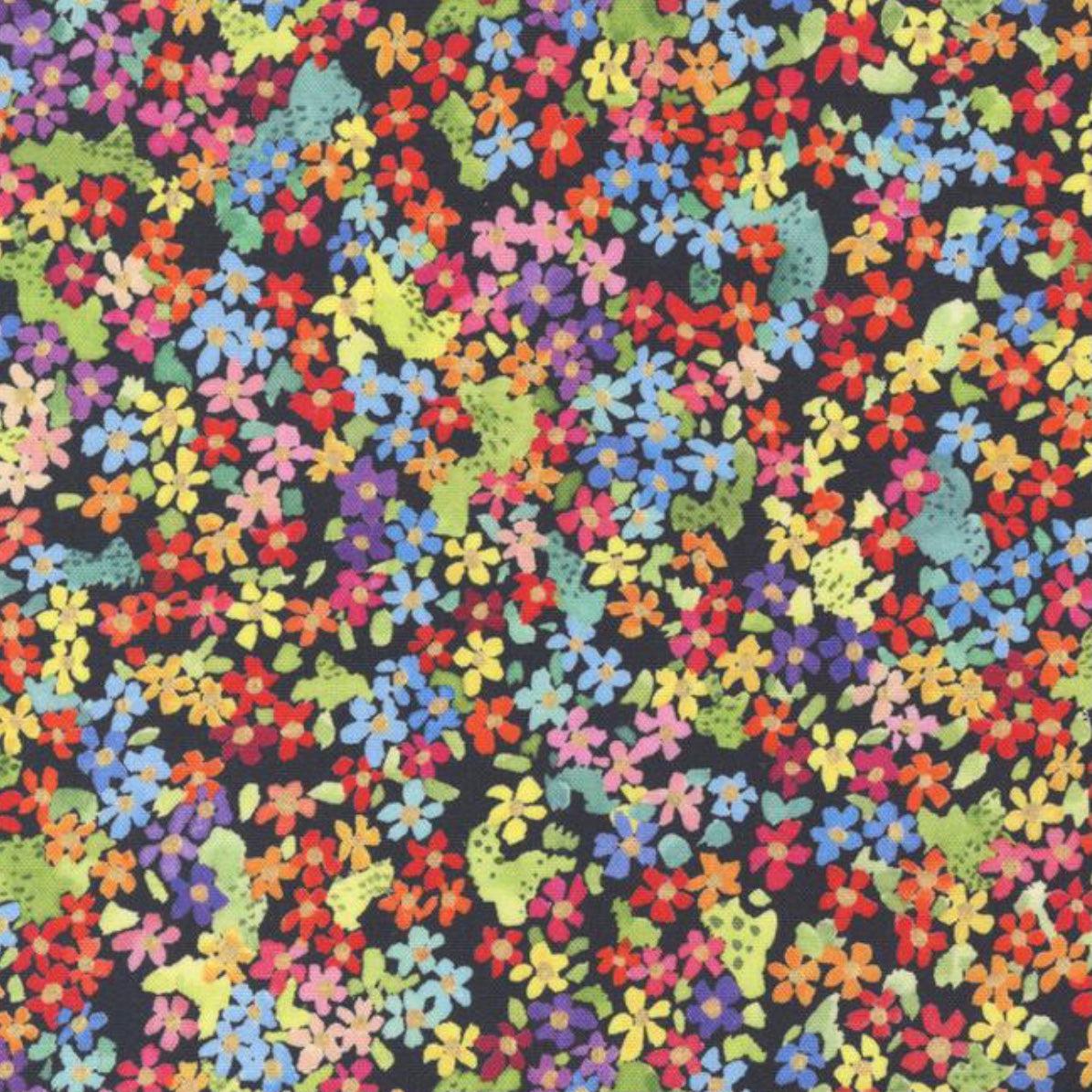 Eufloria Onyx Fetti Small Petal Fabric-Moda Fabrics-My Favorite Quilt Store