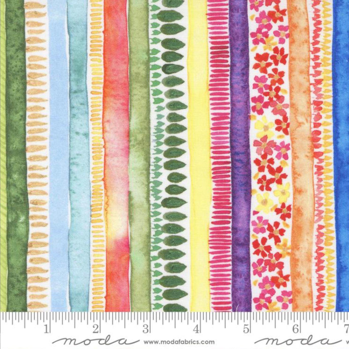 Eufloria Rainbow Pathways Stripes Fabric-Moda Fabrics-My Favorite Quilt Store