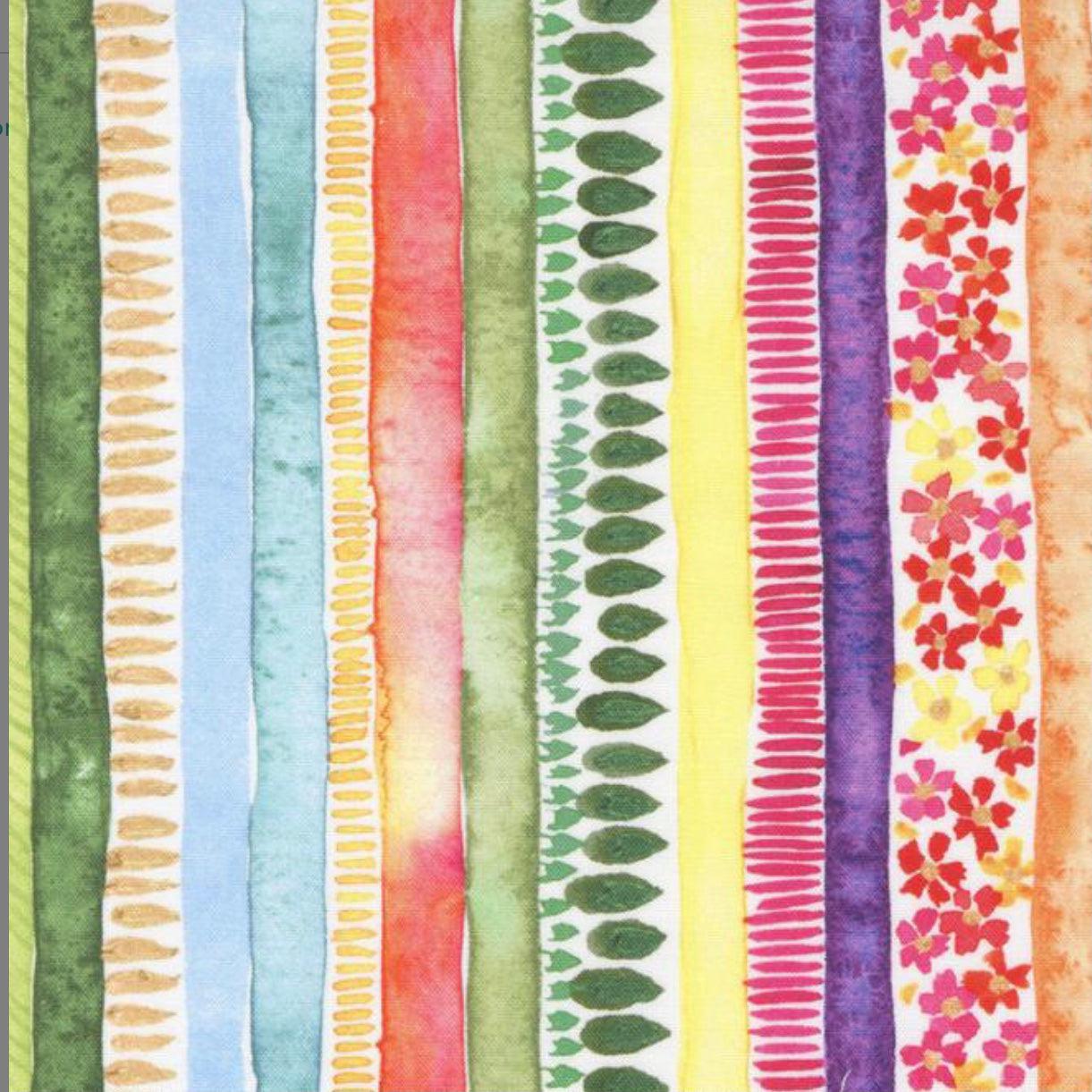 Eufloria Rainbow Pathways Stripes Fabric