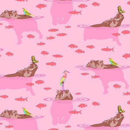 Everglow My Hippos Don't Lie Nova Fabric by Tula Pink - Free