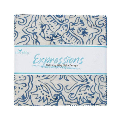 Expressions Batiks Quilt Fabrics - Tjaps Art Deco in Aegean Sea Blue -  BTPT1192