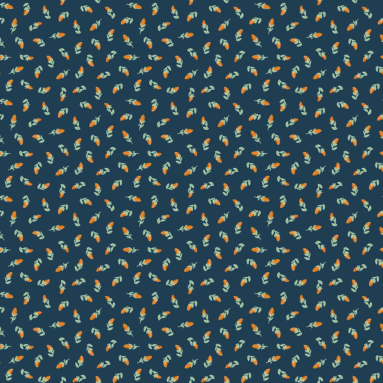 Farm Fresh Navy Flower Buds Fabric