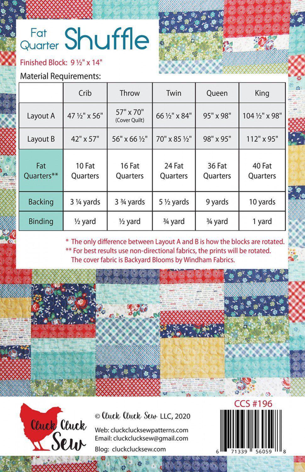Fat Quarter Shuffle Quilt Pattern-Cluck Cluck Sew-My Favorite Quilt Store