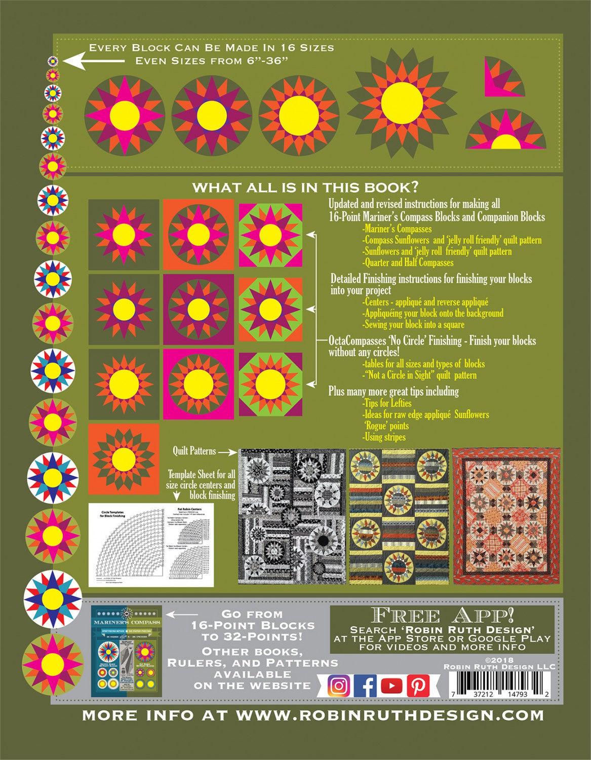 Fat Robin 16 Point Mariner's Compass Book and Ruler Combo-Robin Ruth Design-My Favorite Quilt Store