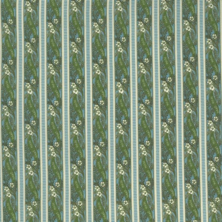 Flea Market Fresh Aqua Hand Made Stripes Fabric by Cathe Holden - Moda  Fabrics