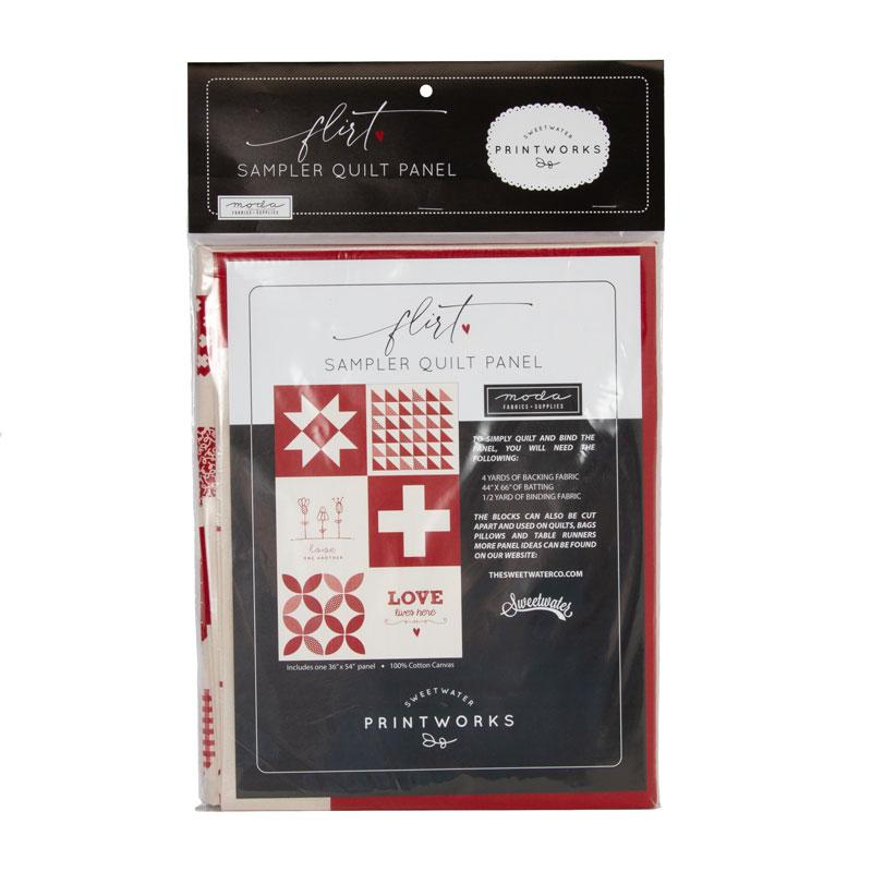 Flirt Printworks Unbleached Red Blocks Package Panel 36"x 54"-Moda Fabrics-My Favorite Quilt Store