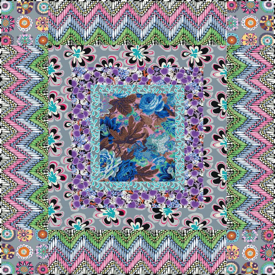 Floral Medallion Quilt Pattern- Free Digital Download-Free Spirit Fabrics-My Favorite Quilt Store