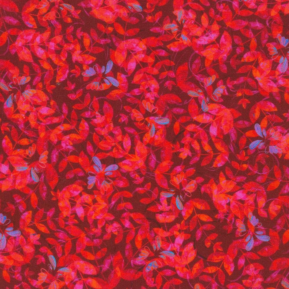 Florence Raspberry Flutter Leaf Fabric